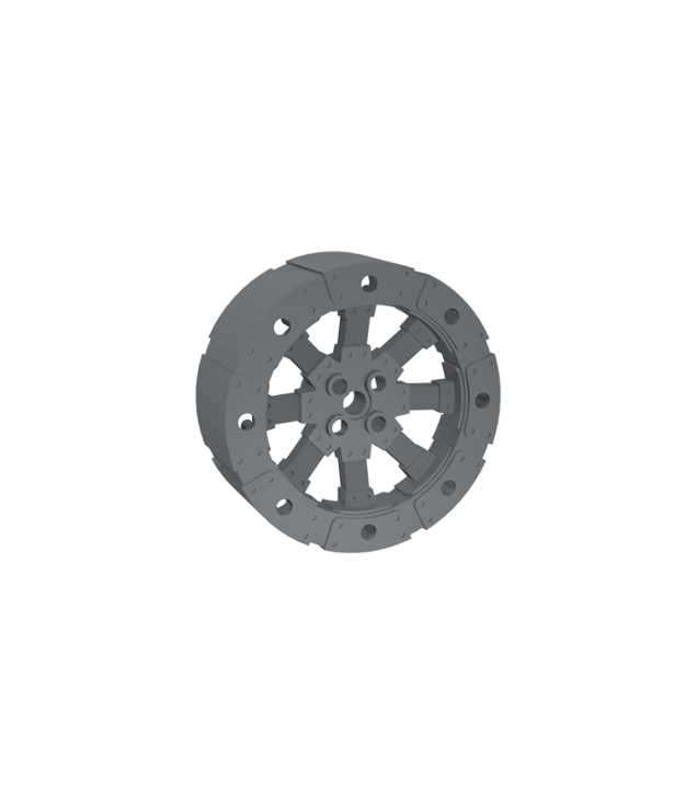 LEGO - Wiel kar Viking met 12 gaten (Ø55 mm) - Dark Bluish Gray | N