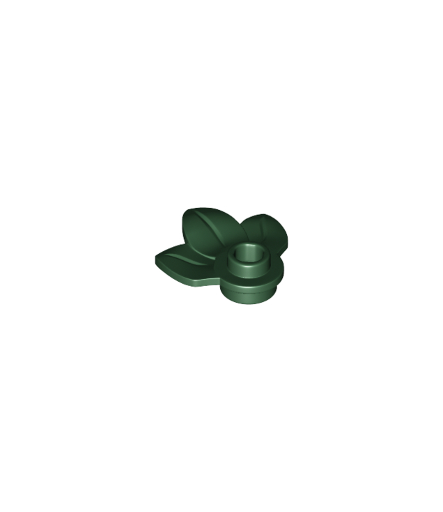 LEGO - Plantplaat, rond 1 x 1 met 3 bladeren - Dark Green | N