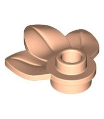 LEGO - Plantplaat, rond 1 x 1 met 3 bladeren - Light Nougat | N - Thumbnail
