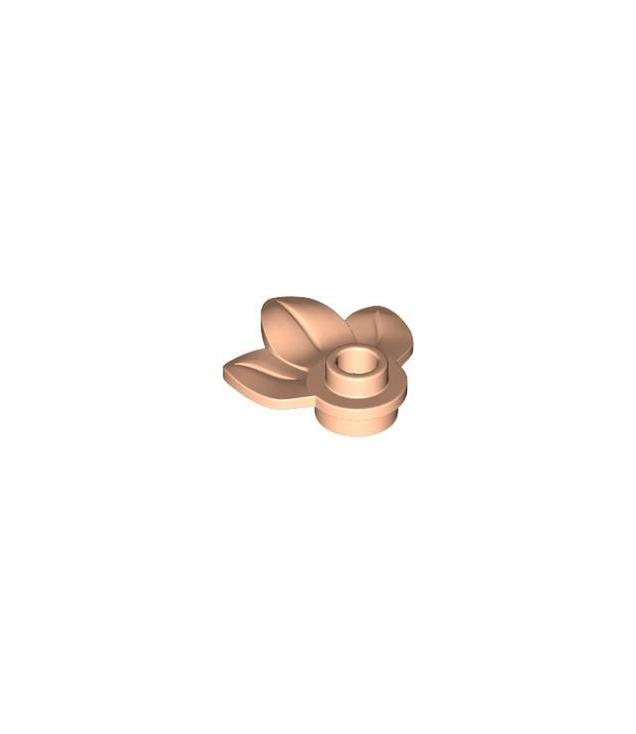 LEGO - Plantplaat, rond 1 x 1 met 3 bladeren - Light Nougat | N