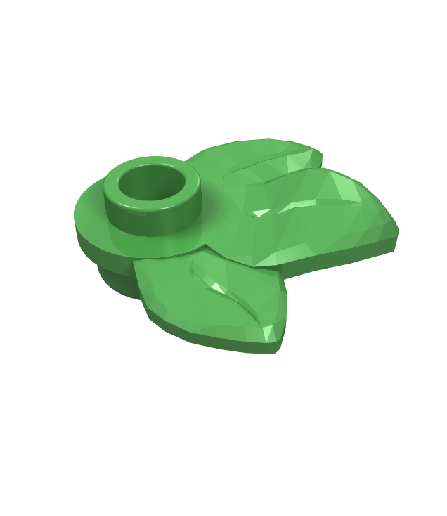 LEGO - Plantplaat, rond 1 x 1 met 3 bladeren - Bright Green | N