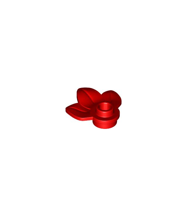 LEGO - Plantplaat, rond 1 x 1 met 3 bladeren - Red | N