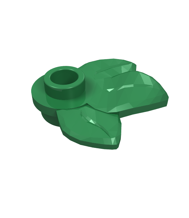LEGO - Plantplaat, rond 1 x 1 met 3 bladeren - Green | N