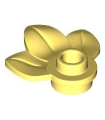 LEGO - Plantplaat, rond 1 x 1 met 3 bladeren - Bright Light Yellow | N - Thumbnail