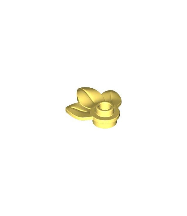 LEGO - Plantplaat, rond 1 x 1 met 3 bladeren - Bright Light Yellow | N