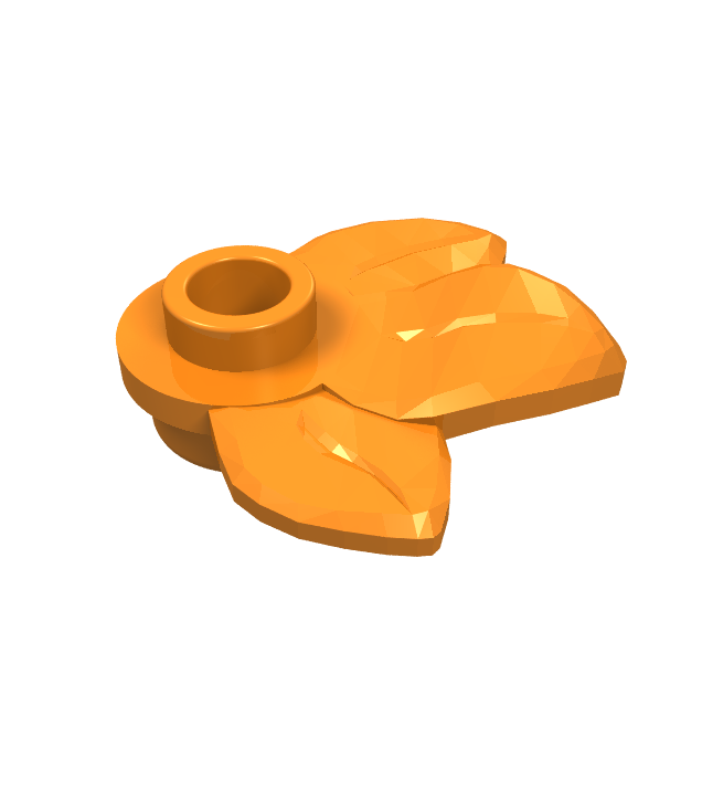 LEGO - Plantplaat, rond 1 x 1 met 3 bladeren - Orange | N