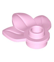 LEGO - Plantplaat, rond 1 x 1 met 3 bladeren - Bright Pink | N - Thumbnail