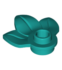 LEGO - Plantplaat, rond 1 x 1 met 3 bladeren - Dark Turquoise | N - Thumbnail