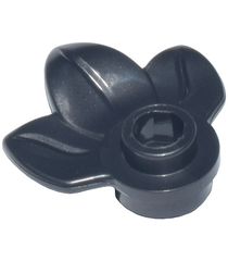 LEGO - Plantplaat, rond 1 x 1 met 3 bladeren - Pearl Dark Gray | N - Thumbnail
