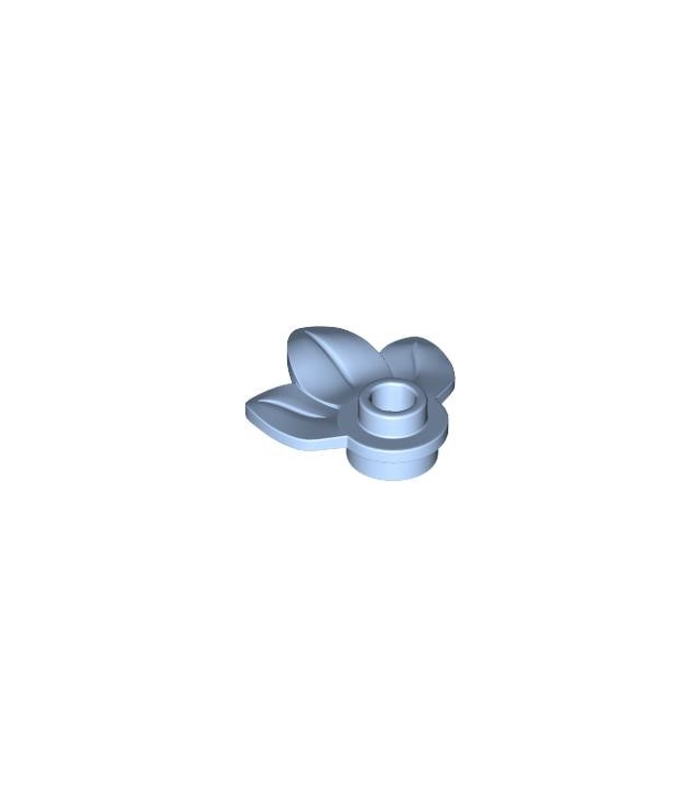 LEGO - Plantplaat, rond 1 x 1 met 3 bladeren - Bright Light Blue | N