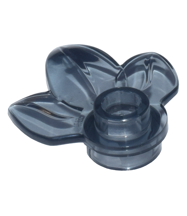 LEGO - Plantplaat, rond 1 x 1 met 3 bladeren - Trans-Black | N