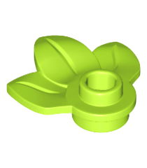 LEGO - Plantplaat, rond 1 x 1 met 3 bladeren - Lime | N - Thumbnail