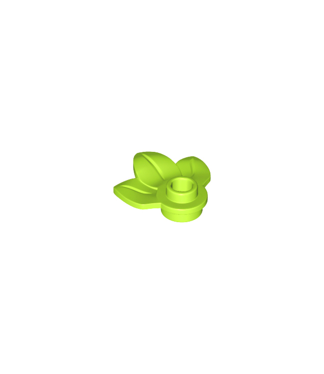 LEGO - Plantplaat, rond 1 x 1 met 3 bladeren - Lime | N