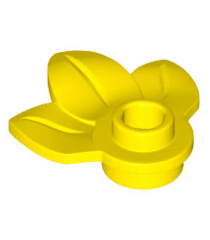 LEGO - Plantplaat, rond 1 x 1 met 3 bladeren - Yellow | N - Thumbnail