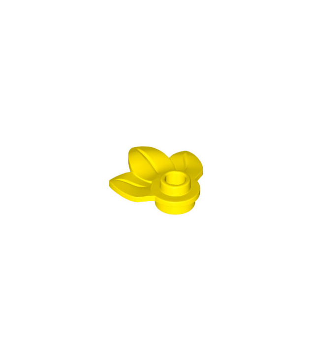 LEGO - Plantplaat, rond 1 x 1 met 3 bladeren - Yellow | N