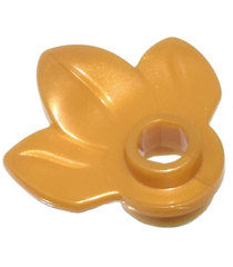 LEGO - Plantplaat, rond 1 x 1 met 3 bladeren - Pearl Gold | N - Thumbnail