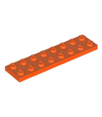 LEGO - Plaat 2 x 8 - Reddish Orange | N - Thumbnail
