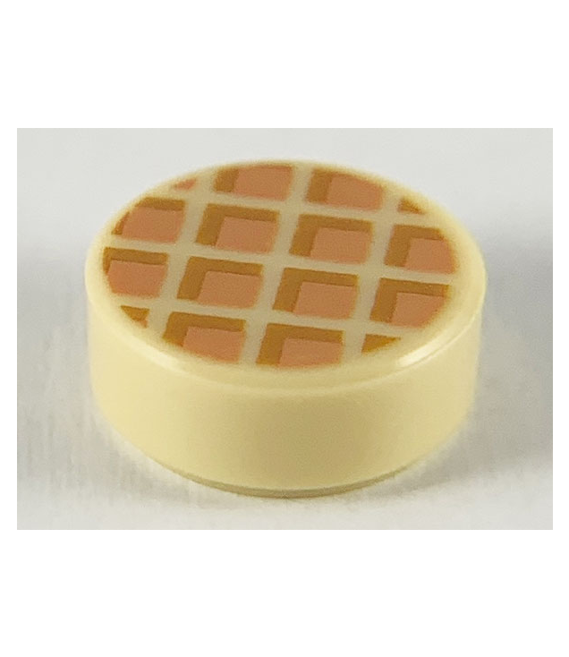 LEGO - Tegel, rond 1 x 1 met wafelpatroon van nougatkleurige vierkantjes en middel­nougat randen - Tan | N