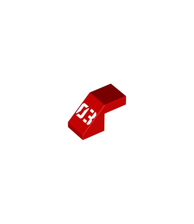 LEGO - Helling 45 graden 2 x 1 met uitsparing zonder nop met witte ‘03’-opdruk - Red | N