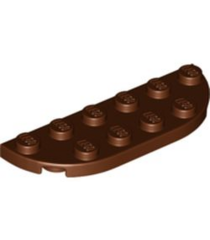 LEGO - Plaat, ronde hoek 2 x 6 dubbel - Reddish Brown | N - Thumbnail