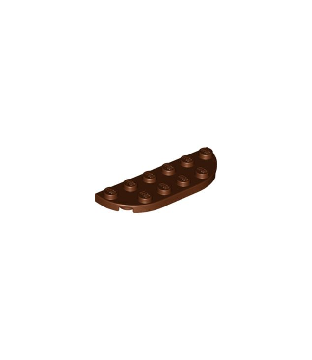 LEGO - Plaat, ronde hoek 2 x 6 dubbel - Reddish Brown | N