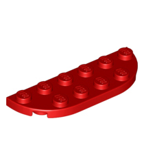 LEGO - Plaat, ronde hoek 2 x 6 dubbel - Red | N - Thumbnail