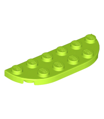 LEGO - Plaat, ronde hoek 2 x 6 dubbel - Lime | N - Thumbnail