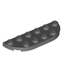 LEGO - Plaat, ronde hoek 2 x 6 dubbel - Dark Bluish Gray | N - Thumbnail