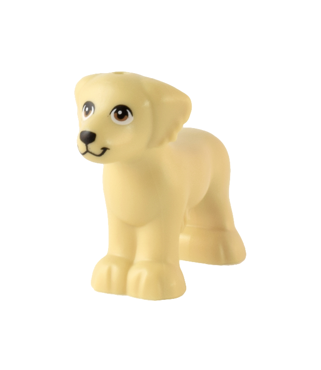 LEGO - Hond, Friends, met ruige vacht, oren en staart, midden-nougat ogen en zwarte neus (Grace) - Tan | N