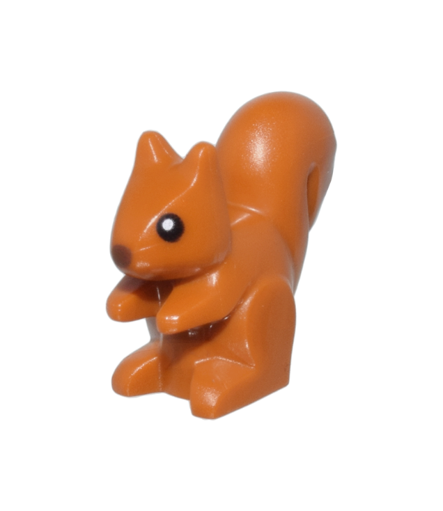LEGO - Eekhoorn met donkerbruine neus en zwarte ogen met witte pupillen - Dark Orange | N