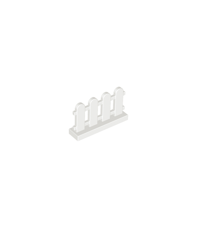 LEGO - Hek 1 x 4 x 2 met spijlen (houten tuinhekstijl) - White | N
