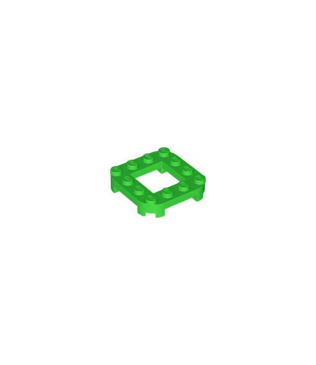 LEGO - Plaat, gemodificeerd 4 x 4 met afgeronde hoeken, 4 pootjes en 2 x 2 uitsparing - Bright Green | N