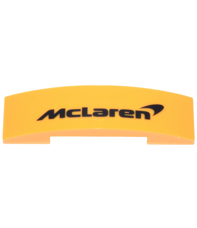 LEGO - Helling, gebogen 4 x 1 x 2/3 dubbel met zwart McLaren-logo - Bright Light Orange | N