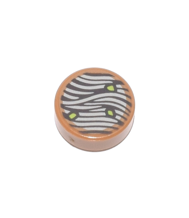 LEGO - Tegel, rond 1 x 1 met ramen-noedelpatroon - Medium Nougat | N