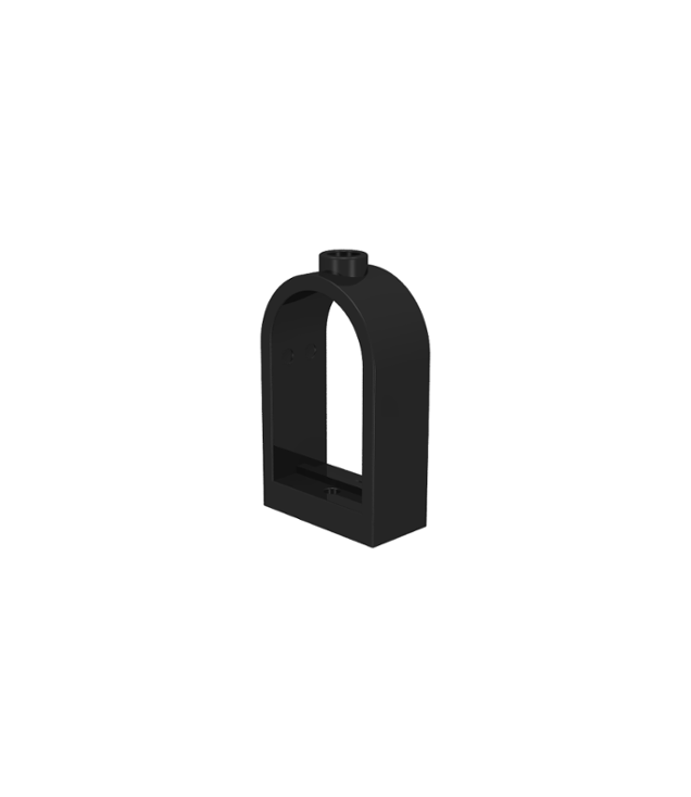 LEGO - Raam 1 x 2 x 2 2/3 met afgeronde bovenkant - Black | N