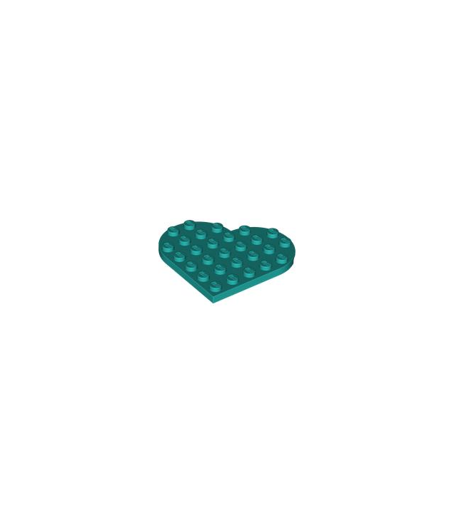LEGO - Plaat, rond 6 x 6 hartvormig - Dark Turquoise | N