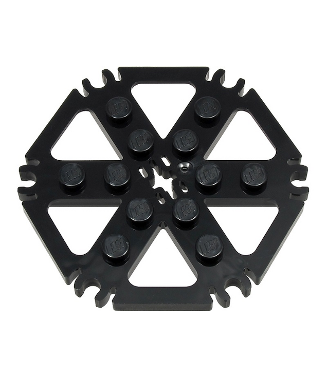 LEGO - Technic, plaatrotor 6 bladen met verbonden clipuiteinden (waterrad) – vaste noppen - Black | N