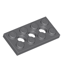 LEGO - Technic, plaat 2 x 4 met 3 gaten - Dark Bluish Gray | N - Thumbnail