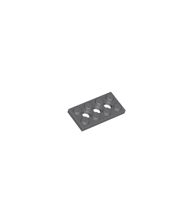 LEGO - Technic, plaat 2 x 4 met 3 gaten - Dark Bluish Gray | N