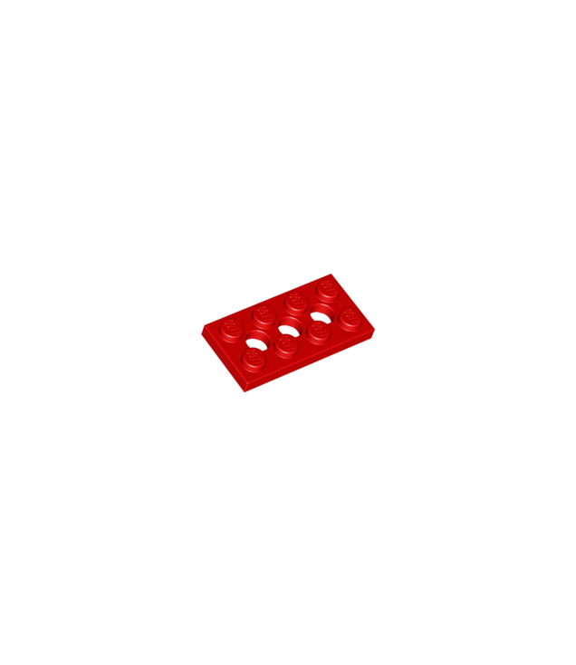 LEGO - Technic, plaat 2 x 4 met 3 gaten - Red | N