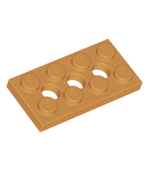 LEGO - Technic, plaat 2 x 4 met 3 gaten - Medium Nougat | N - Thumbnail