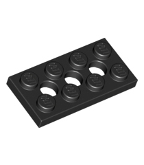 LEGO - Technic, plaat 2 x 4 met 3 gaten - Black | N - Thumbnail