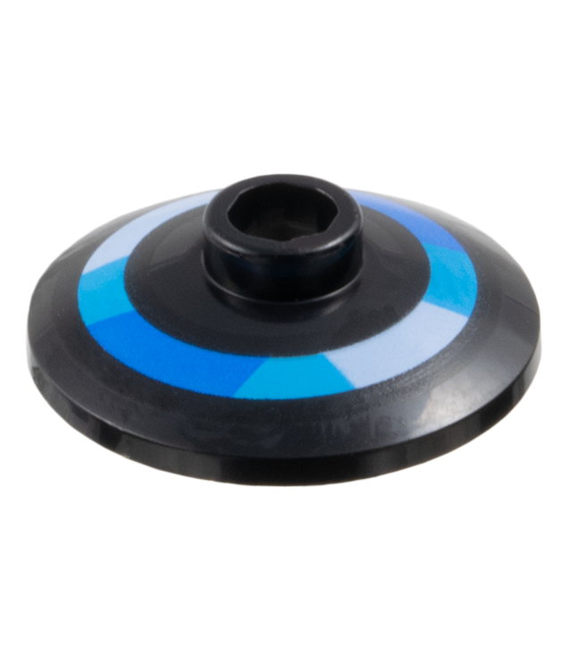 LEGO - Schotel 2 x 2 omgekeerd (radar) met blauwe, middelazuur en lichtblauwe ringen - Black | N