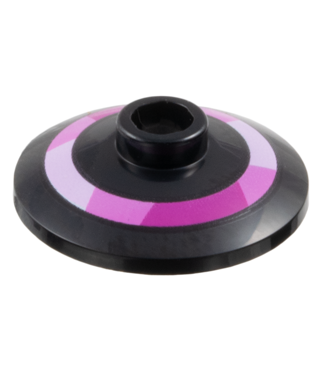 LEGO - Schotel 2 x 2 omgekeerd (radar) met felroze, donkerroze en magenta ringen - Black | N