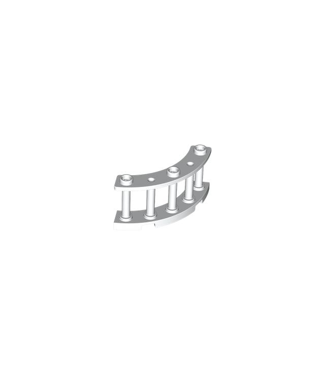 LEGO - Hek 4 x 4 x 2 kwart-rond met spijlen en 3 noppen - White | N