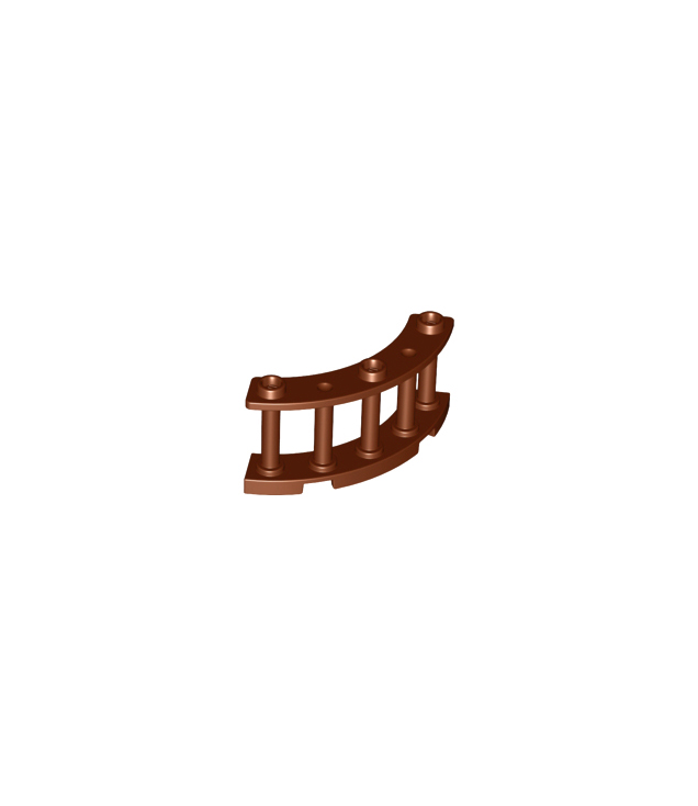 LEGO - Hek 4 x 4 x 2 kwart-rond met spijlen en 3 noppen - Reddish Brown | N