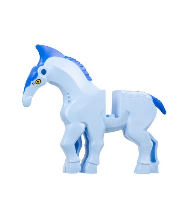 LEGO - Direhorse-lichaam met blauwe kam, manen en staart, en gele ogen - Bright Light Blue | N