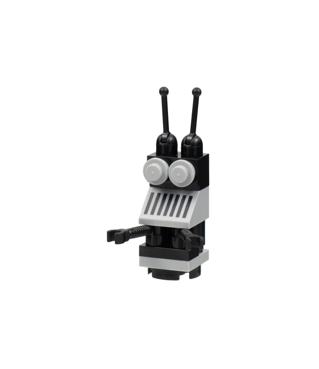 LEGO - Classic Space-droid – ronde plaatbasis, lichtgrijs en zwart - | N