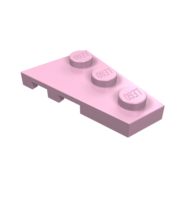 LEGO - Wig, plaat 3 x 2 rechts - Bright Pink | N