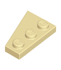 LEGO - Wig, plaat 3 x 2 rechts - Tan | N - Thumbnail